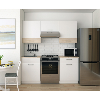 Kuchyně Lea Doros 1,8 m Bílá/Dub Sonoma DTD 180×60×250 (81000010)