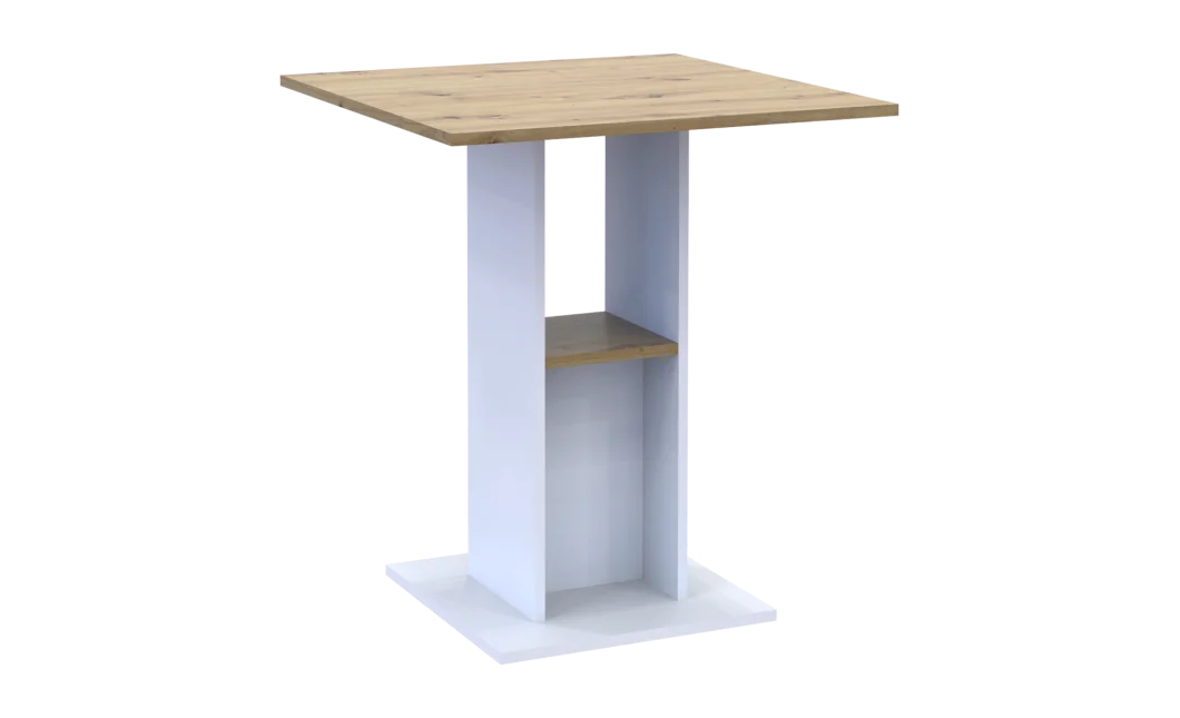 Jídelní stůl Doros Coud Bílý/Dub Artisan 70×70×74 (41510131)