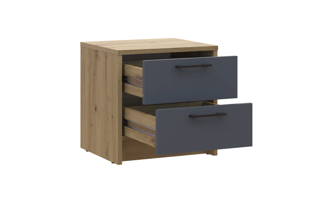 Noční stolek Doros Rondi Dub Artisan/Antracit 2Zás 40x35x40 (41516286)