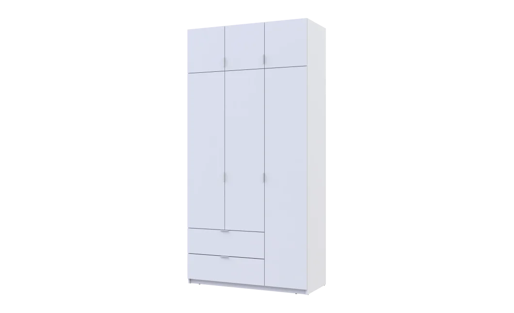 Šatní skříň Lukas Bílý/Bílý 3 dveře 120x50x240 (80737796)