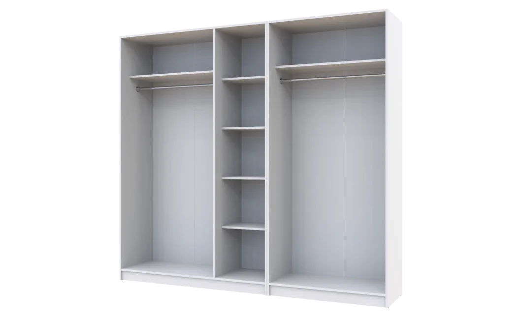Skříň na oblečení Doros Promo Bílá 2+3 dveře 225×48×204 (42005004)