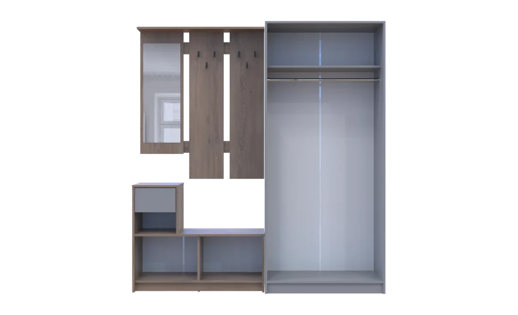 Předsíň Bela a skříň Promo Cremona Cannolo/Šedá 2 DTD 190×48×204 (42005331)