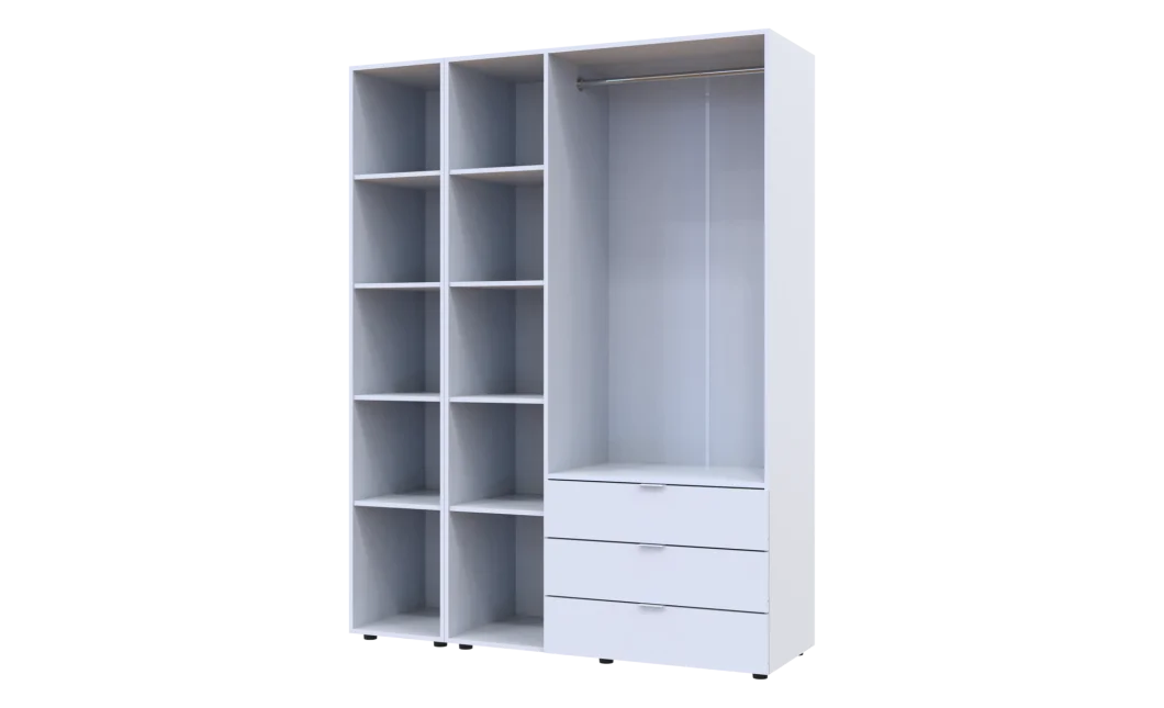 Skříň na oblečení Doros Gelar Bílý 3 dveře/zrcadlo 155 × 49,5 × 203,4 (42002157)