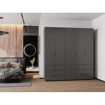 Šatní skříň na oblečení Doros Gelar set Grafit 2+3 dveře 193,7×49,5×203,4 (42002132)