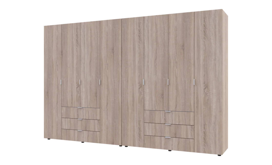 Šatní skříň na oblečení Doros Gelar set Sonoma 4+4 dveře 310×49,5×203,4 (42002129)