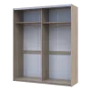 Skříň s posuvnými dveřmi Doros L-Caiser Dub Sonoma vložky Bílá 2 DTD 180x60x213 (65789455)