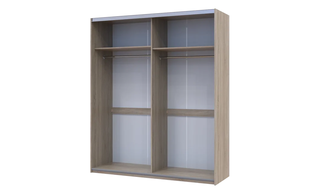 Skříň s posuvnými dveřmi Doros L-Caiser Dub Sonoma vložky Bílá 2 DTD 180x60x213 (65789455)