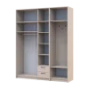 Šatní skříň Doros Rondi s věšákem, zrcadlem a nástavcem Kašmír 3 dvere 181x52x236 (42005404)