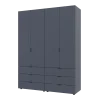 Šatní skříň na oblečení Doros Gelar set Grafit 2+2 dveře 155×49,5×203,4 (42002131)