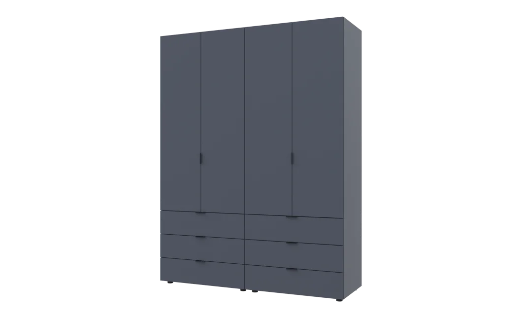 Šatní skříň na oblečení Doros Gelar set Grafit 2+2 dveře 155×49,5×203,4 (42002131)