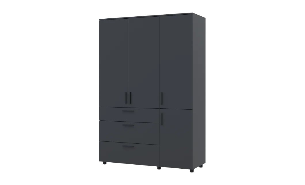 Skříň na oblečení Doros Thorn Antracit 3 DTD/3Š police 135х51.6х200 (44900494)
