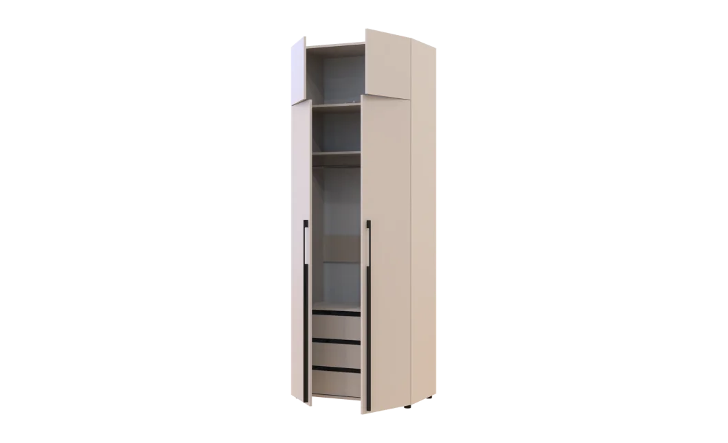 Kleiderschrank mit Schubladen und Aufsatzschrank Doros Kasper Kaschmir 2 LTD 90 × 50 × 245 cm (42005538)
