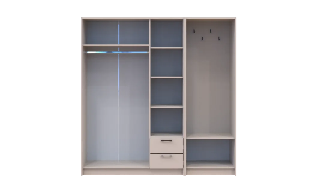 Šatní skříň Doros Rondi s věšákem a zrcadlem Kašmír 3 dvere 181x52x195 (42005401)