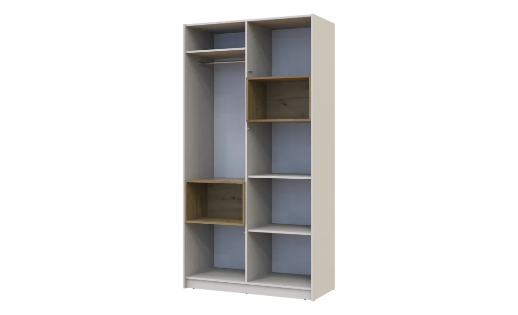 Skříň na oblečení s nikou Doros Dale Kašmír/Dub Artisan 2 dveře 115,2 × 52 × 220 (80737725)