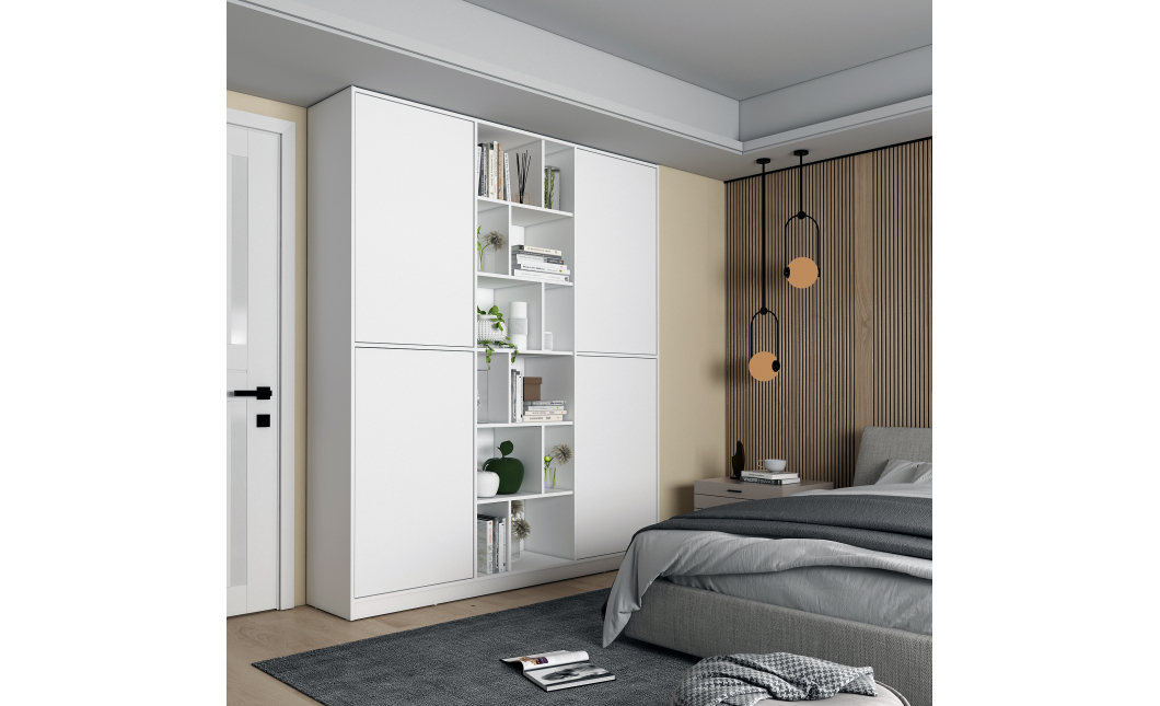 Skříň na oblečení Doros Morgan Bílý dveře DTD 180×40×210 (42001246)