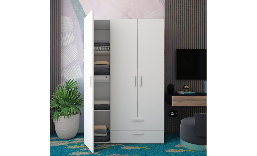 Skříň na oblečení Doros Ektor Bílý 3 dveře 116×49,5×180 (80737076)