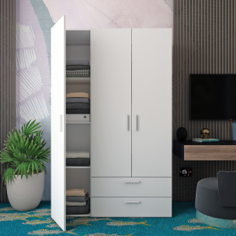 Skříň na oblečení Doros Ektor Bílý 3 dveře 116×49,5×180 (80737076)