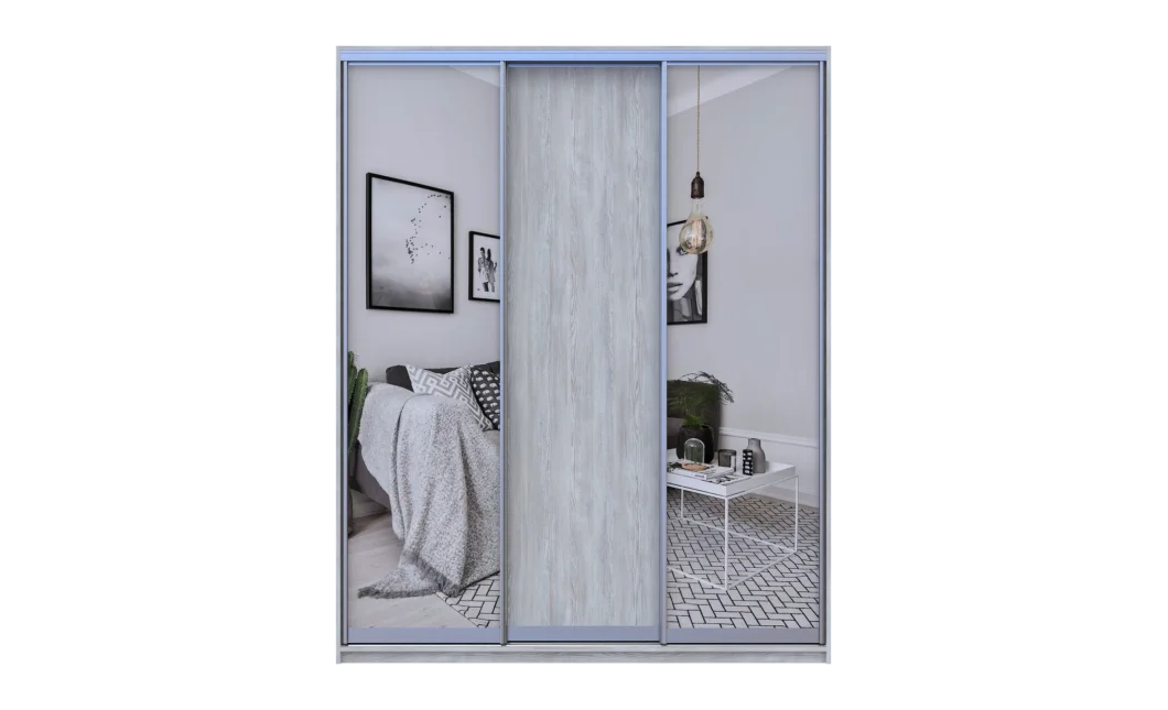 Šatní skříň Doros City Light Borovice Natti 1 DTD / 2 zrcadla 180×60×225 (80736520)