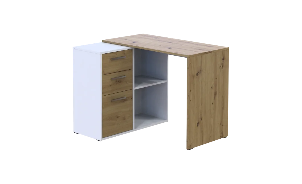 Kancelářský stůl Doros T8 Bílý/Dub Artisan 100 × 83 × 75 (41516060)