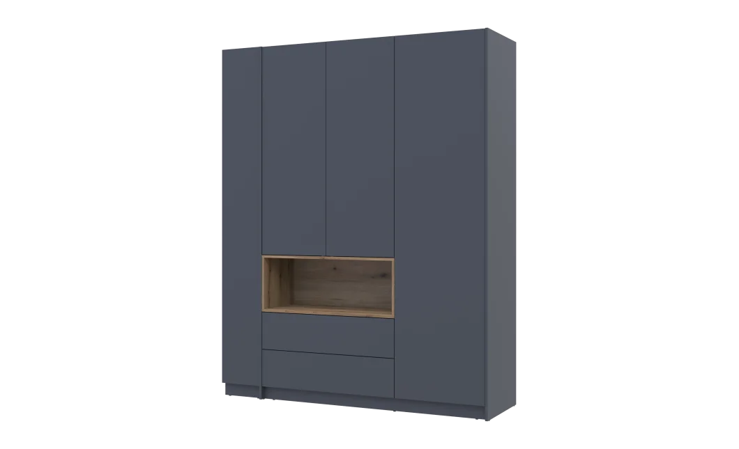 Šatní skříň s výklenkem a regálem Doros Dale Antracit/Dub Evok 3 dveře 178×52×220 (42005338)