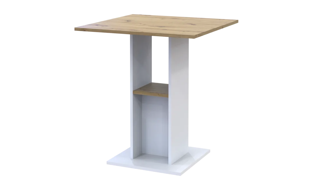 Jídelní stůl Doros Coud Bílý/Dub Artisan 70×70×74 (41510131)