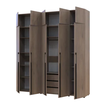 Kleiderschrank mit Schubladen, Regalen und Aufsatzschrank Doros Kasper Cremona Cannolo 2+3 LTD 225 × 50 × 245 cm (42005557)