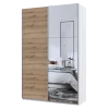 Skříň s posuvnými dveřmi Doros G-Caiser Bílá Dub Evok 1 DTD / 1 zrcadlo 160x60x240 (42005071)