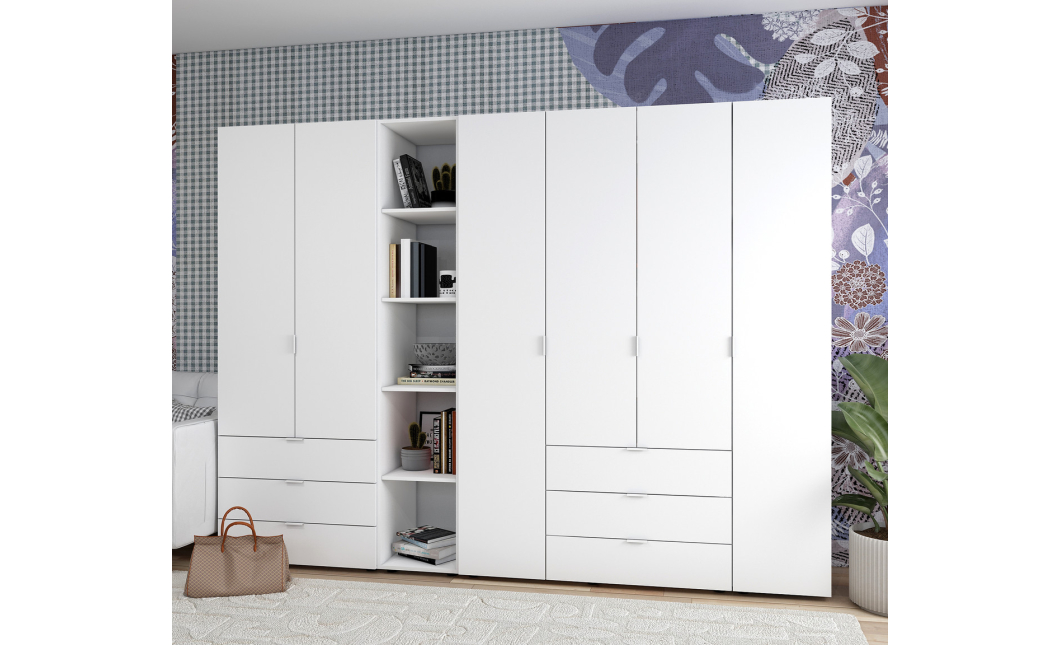 Set Doros Gelar s regálem Bílý 2+4 dveře 270,7×49,5×203,4 (42005033)