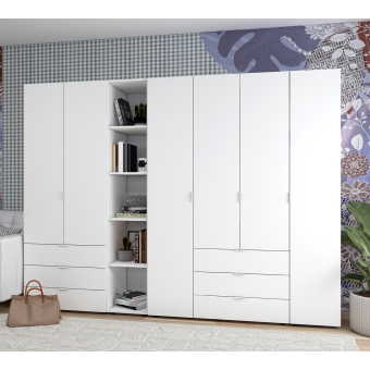 Set Doros Gelar s regálem Bílý 2+4 dveře 270,7×49,5×203,4 (42005033)