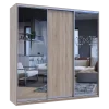 Šatní skříň Doros City Light Dub Sonoma 1 DTD / 2 zrcadla 225×60×225 (42002136)