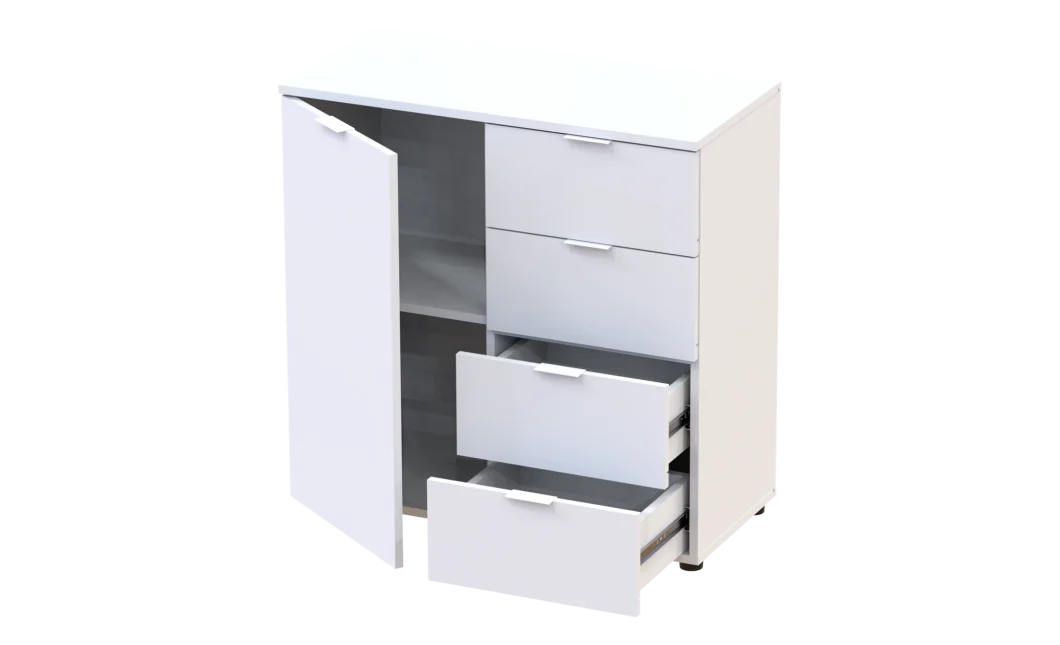 Komoda Doros Ron 1 1 dveře 4 zásuvky Bílý 80 × 38 × 81 (41516005)