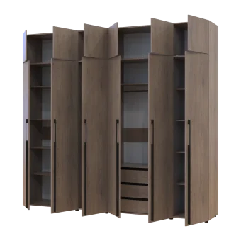 Kleiderschrank mit Schubladen, Regalen und Aufsatzschrank Doros Kasper Cremona Cannolo 3+3 LTD 270 × 50 × 245 cm (42005581)