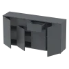 Komoda Doros Ron 7 Grafit 4 dveře 2 zásuvky 160 × 38 × 81 (44900236)