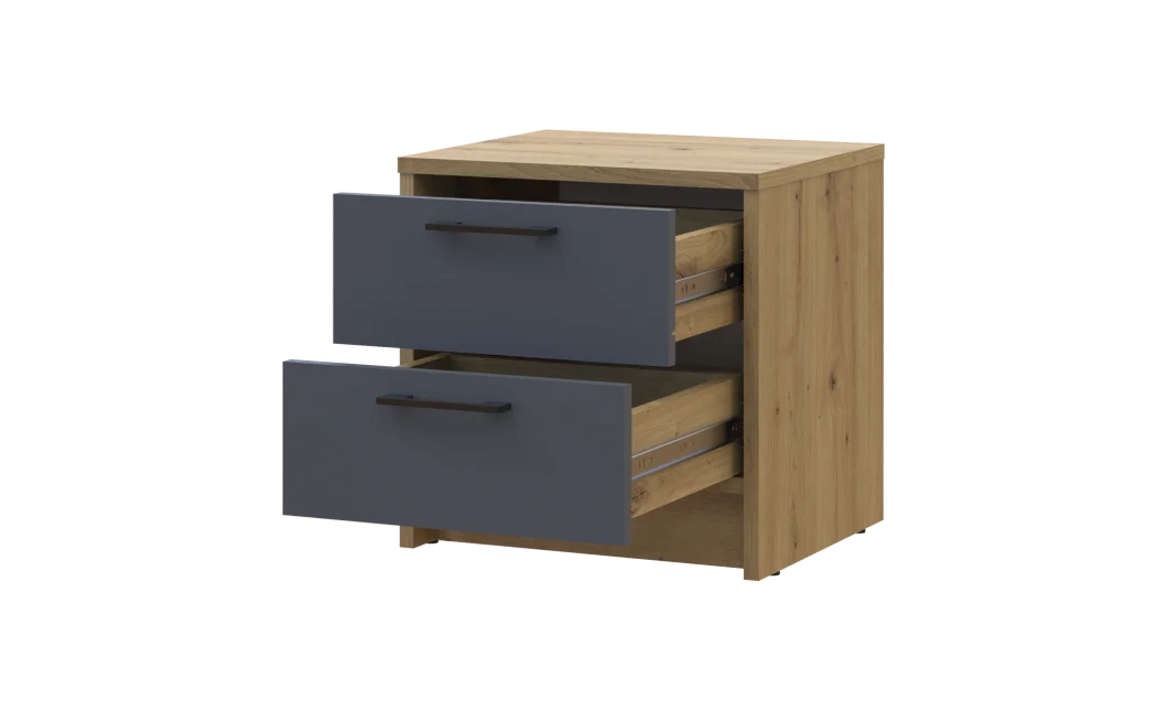 Noční stolek Doros Rondi Dub Artisan/Antracit 2Zás 40x35x40 (41516286)