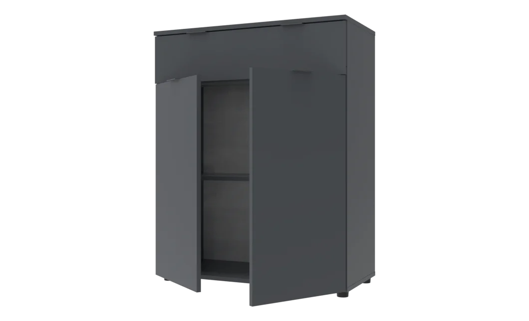 Komoda Doros Ron 2 2 dveře 1 zásuvka Grafit 80 × 38 × 100 (41516004)