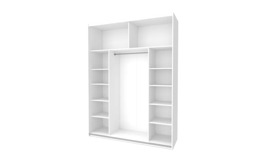 Skříň s posuvnými dveřmi Doros G-Caiser Bílá / Bílá 2 DTD / 3 části 180x60x240 (42002108)