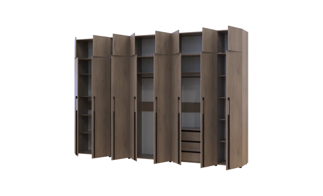 Kleiderschrank mit Schubladen, Regalen und Aufsatzschrank Doros Kasper Cremona Cannolo 3+2+3 LTD 360 × 50 × 245 cm (42005745)