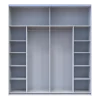 Šatní skříň Doros G-Caiser Bílá / Grafit vložka Beton 2 DTD / 5 části 220×60×240 (44900281)
