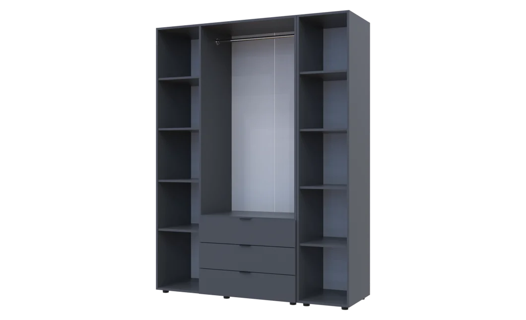 Set Doros Gelar s regálem Grafit 3 dveře 154,4×49,5×203,4 (42005059)