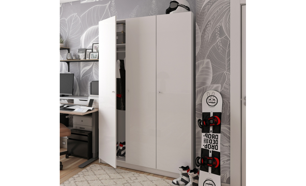 Skříň na oblečení Doros Promo Bílá 3 dveře 135×48×204 (80737071)