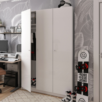 Skříň na oblečení Doros Promo Bílá 3 dveře 135×48×204 (80737071)