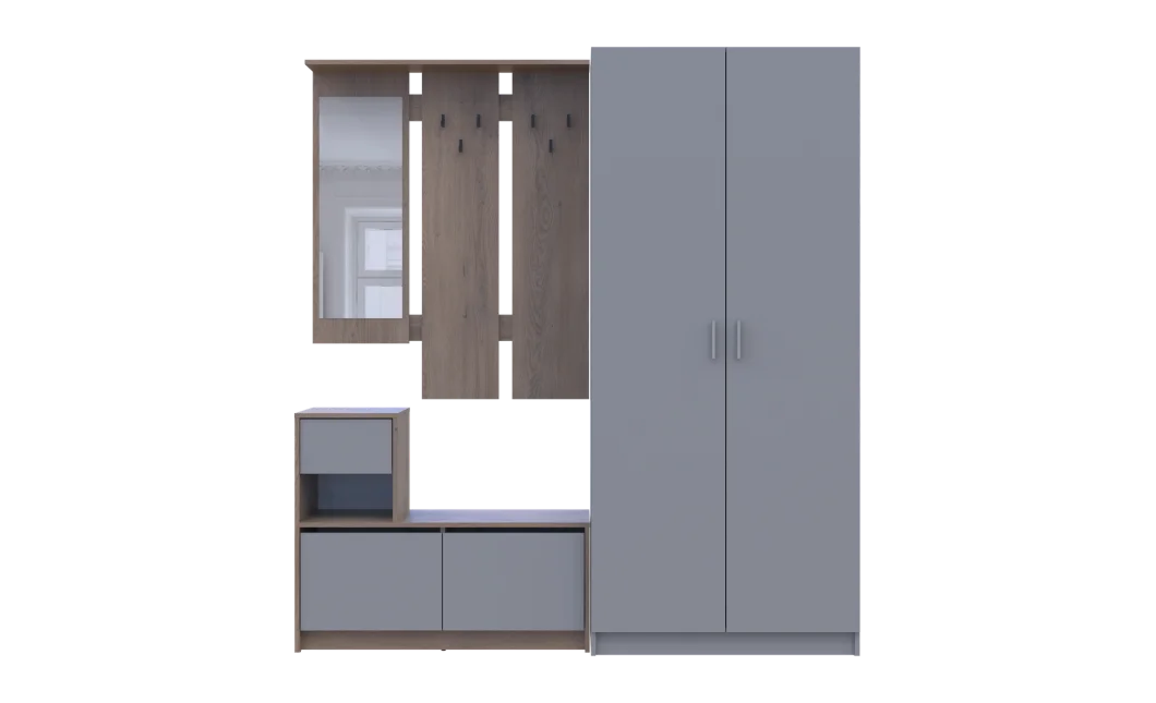 Předsíň Bela a skříň Promo Cremona Cannolo/Šedá 2 DTD 190×48×204 (42005331)
