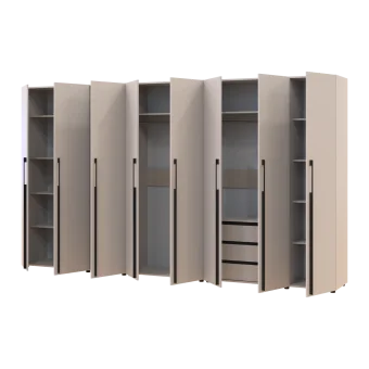 Kleiderschrank mit Regalen und Schubladen Doros Kasper Kaschmir 3+2+3 LTD 360 × 50 × 204 cm (42005742)