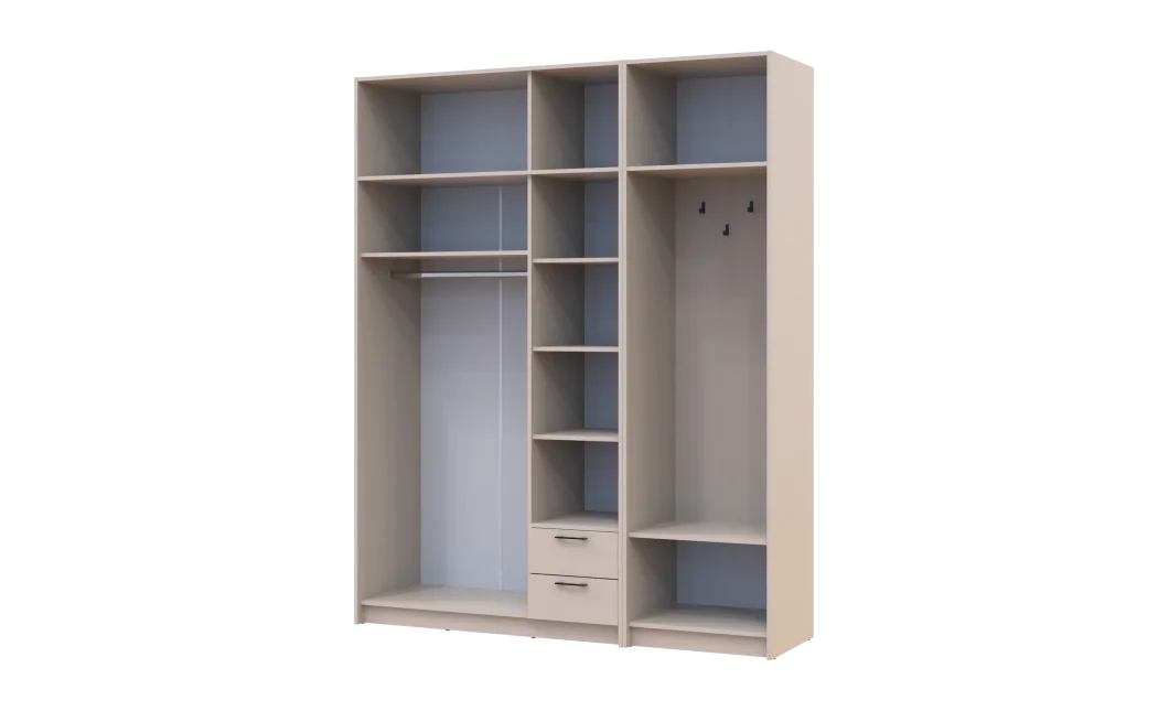 Šatní skříň Doros Rondi s věšákem a nástavcem Kašmír 3 dvere 181x52x236 (42005395)