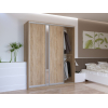 Šatní skříň Doros City Light Dub Sonoma 2 DTD / 1 zrcadlo 180×60×225 (41070010)