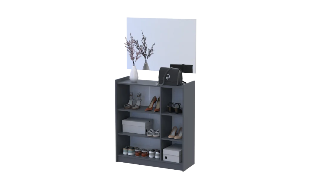Botník se zrcadlem Doros Kassel Grafit 3 DTD 97×40×110 (42005497)