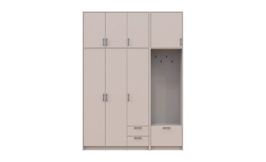 Šatní skříň Doros Rondi s věšákem a vysokým nástavcem Kašmír 3 dvere 181x52x260 (42005398)
