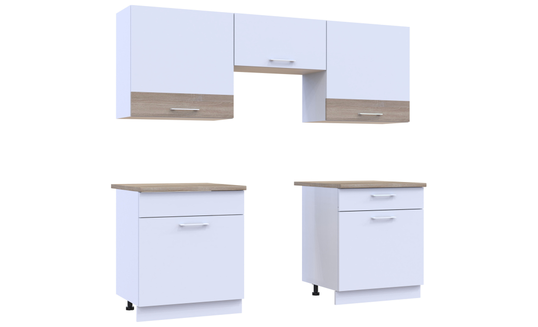 Kuchyně Lea Doros 1,8 m Bílá/Dub Sonoma DTD 180×60×250 (81000010)