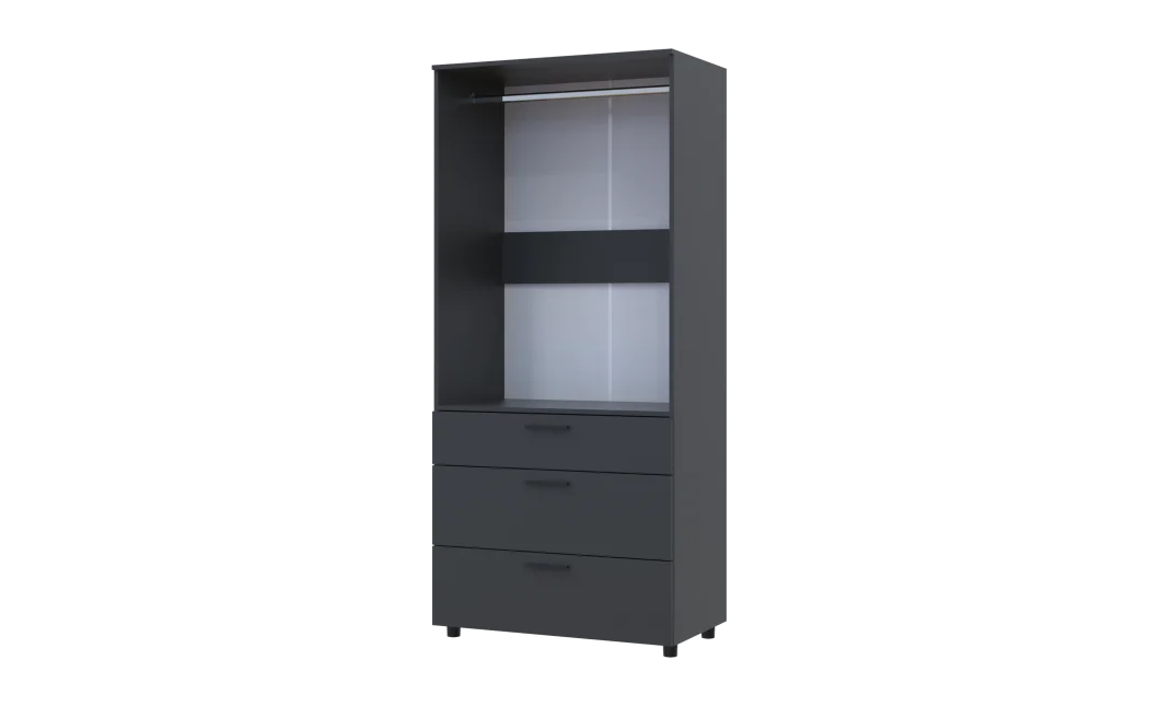 Skříň na oblečení Doros Thorn Antracit 2 DTD/3Š tyč 90х51.6х200 (44900445)