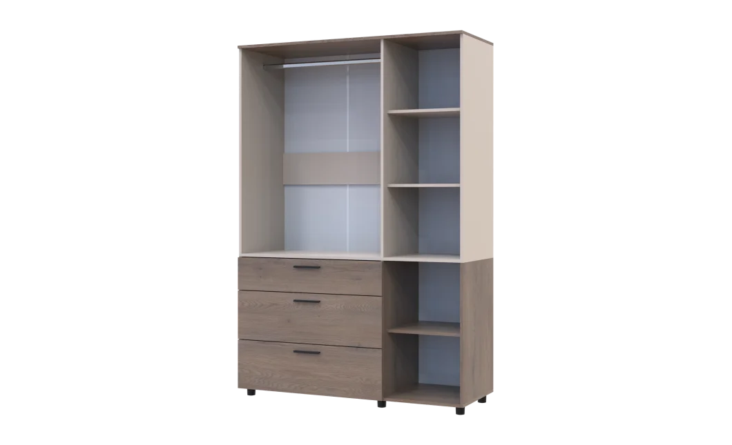 Skříň na oblečení Doros Thorn Cremona Cannolo/Kašmír 3 DTD/3Š tyč 135х51.6х200 (44900501)
